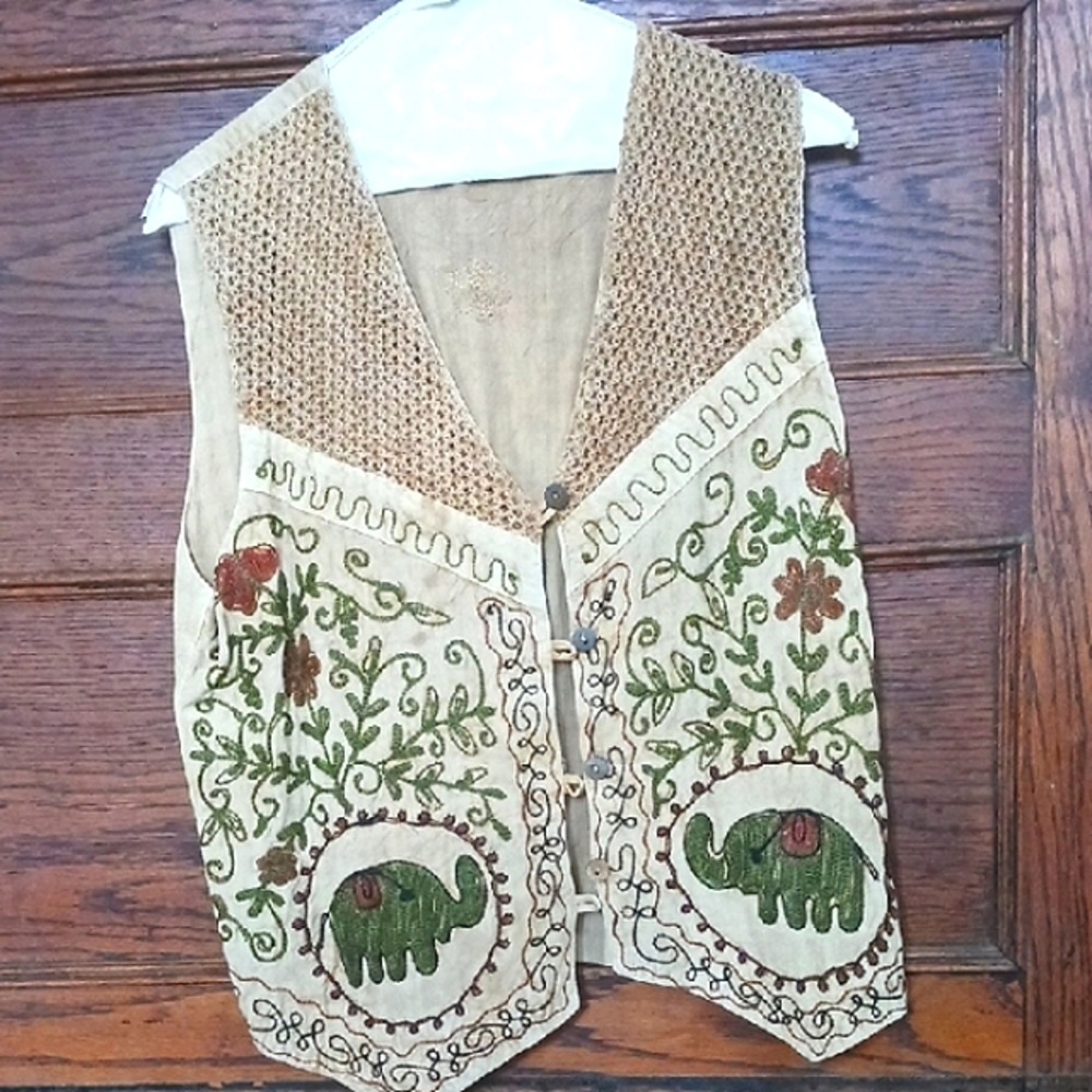 Embroidered Elephant Vest